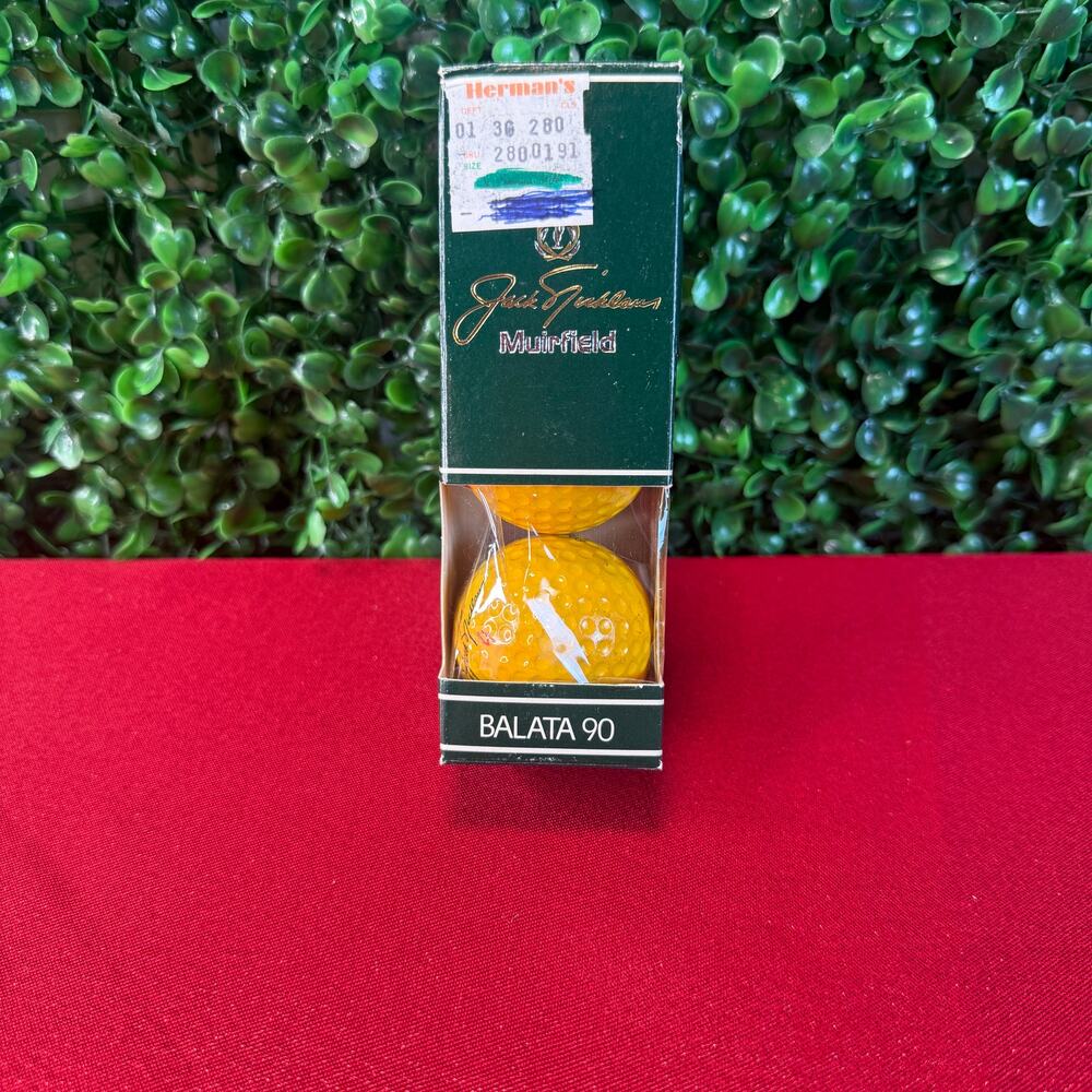 Vintage Sleeve  3 Jack Nicklaus MacGregor Muirfield Yellow Golf Balls Balata 90